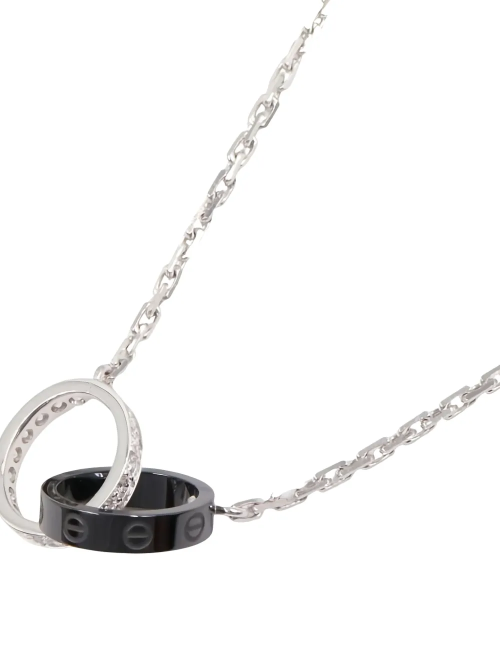 Cartier 2010s 18K white gold Baby Love diamond necklace - シルバートーン Cartier 2010s 18K white gold Baby Love diamond necklace - シルバートーン