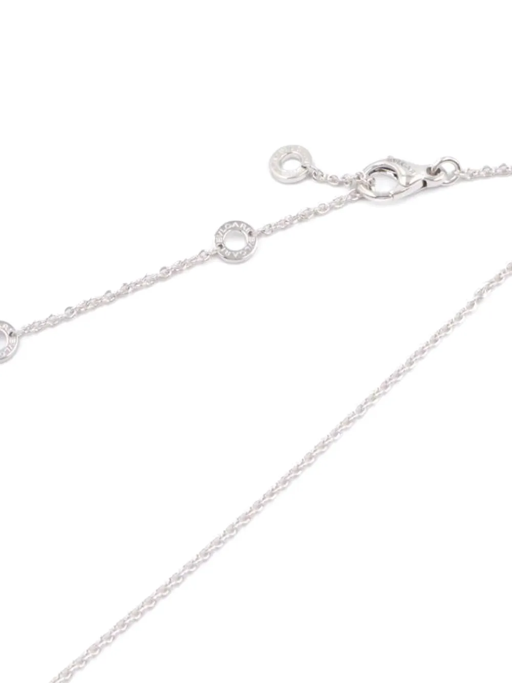 Pre-owned Bvlgari 2010 18k White Gold B-zero1 Diamond Necklace In Silver