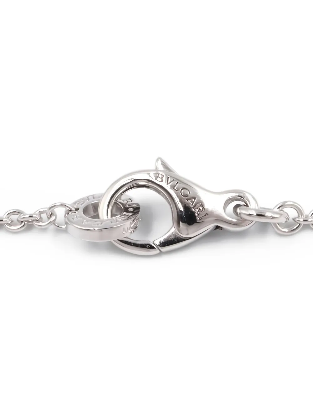 Pre-owned Bvlgari 2010 18k White Gold B-zero1 Diamond Necklace In Silver