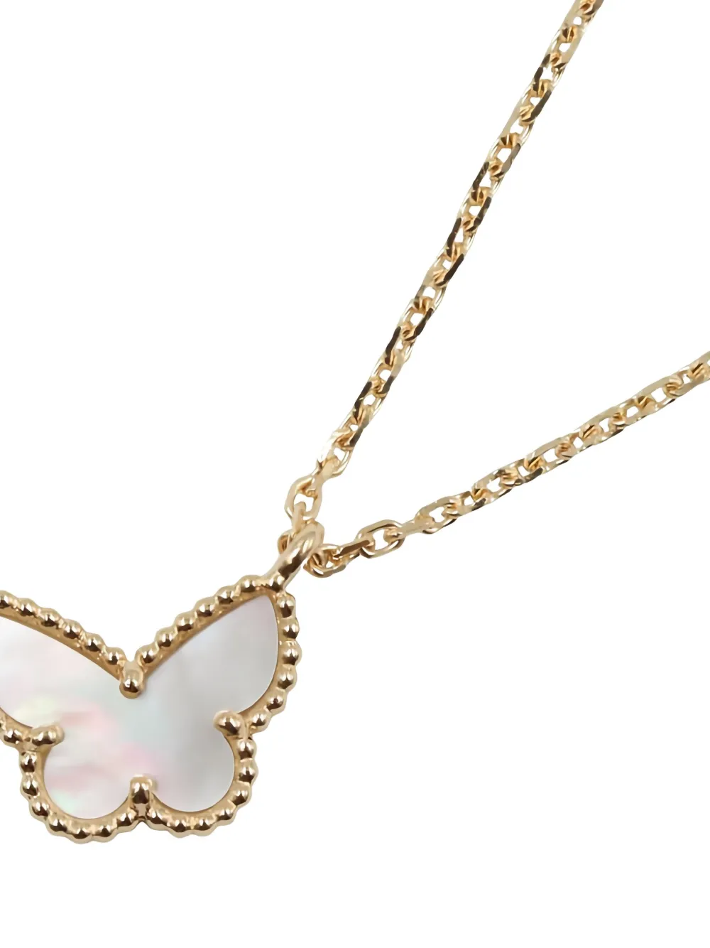 Van Cleef & Arpels Pre-Owned 10s 18K yellow gold mother-of-pearl butterfly necklace | Image 2