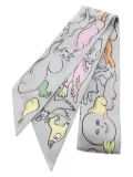 Hermès Pre-Owned Mille Et Un Lapins silk twilly - Grey