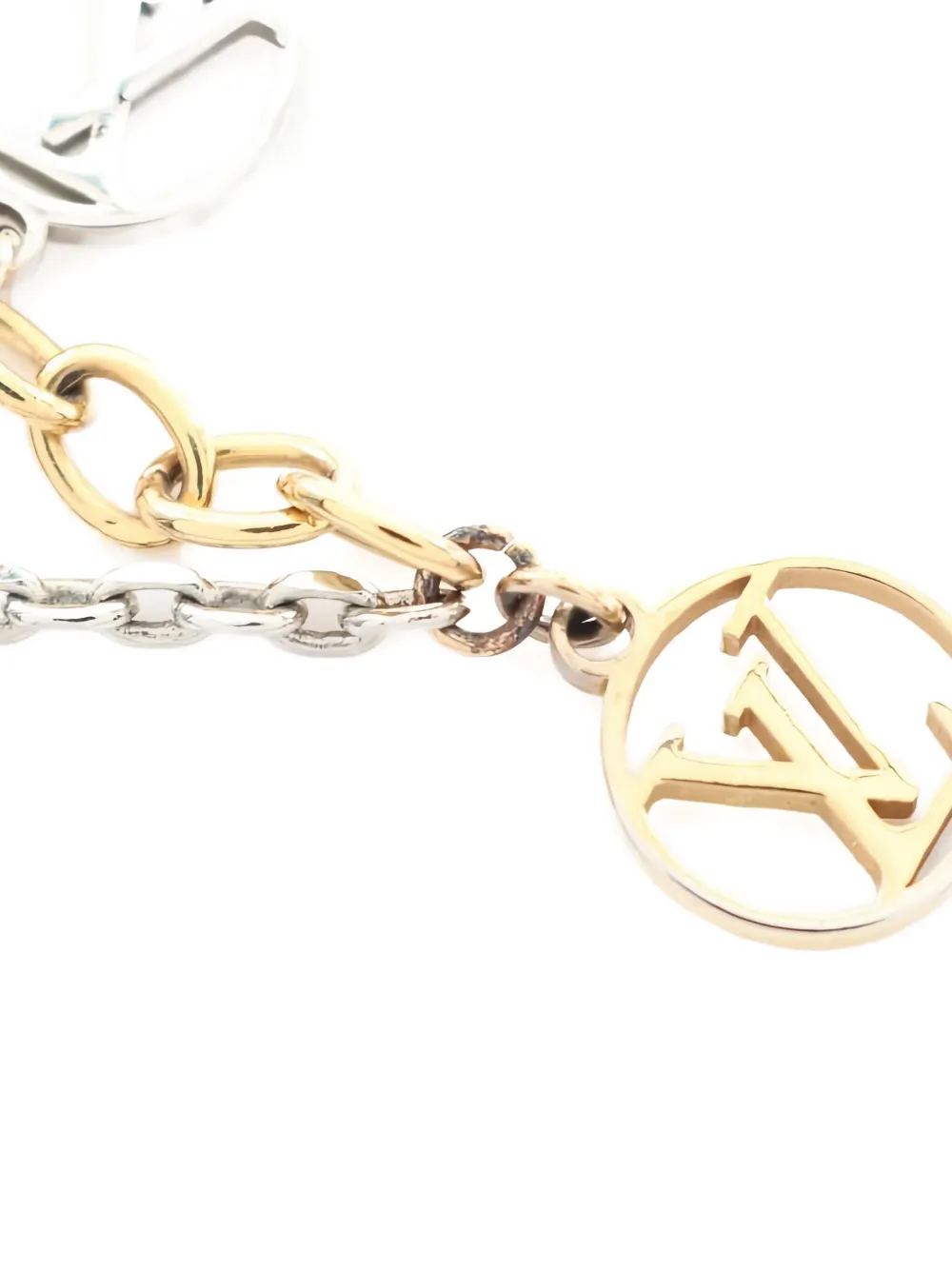 Pre-owned Louis Vuitton 2015 Logo-charm Chain Bracelet In Gold