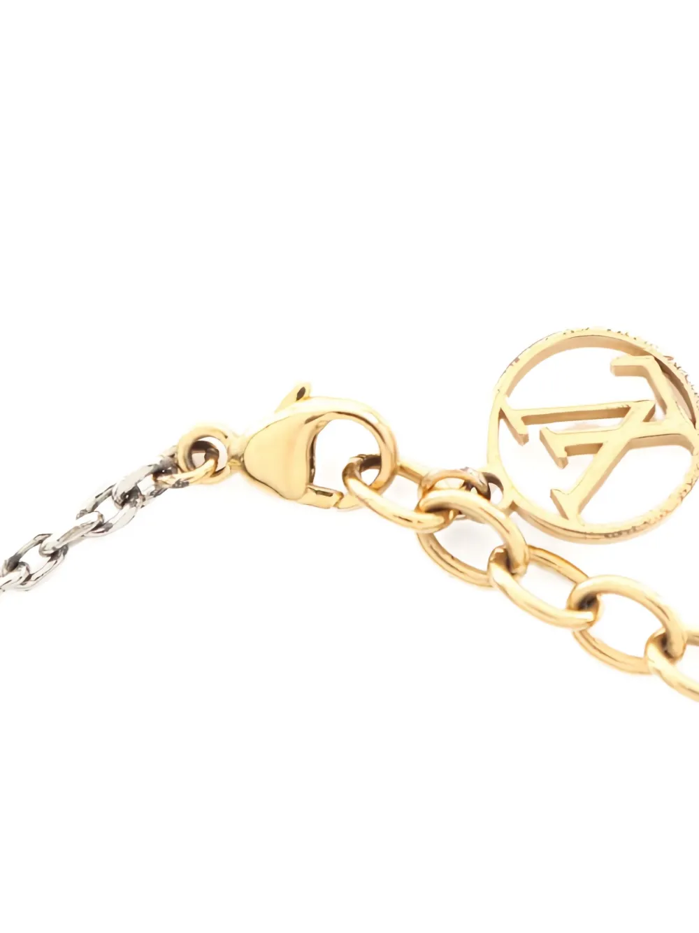 Pre-owned Louis Vuitton 2015 Logo-charm Chain Bracelet In Gold