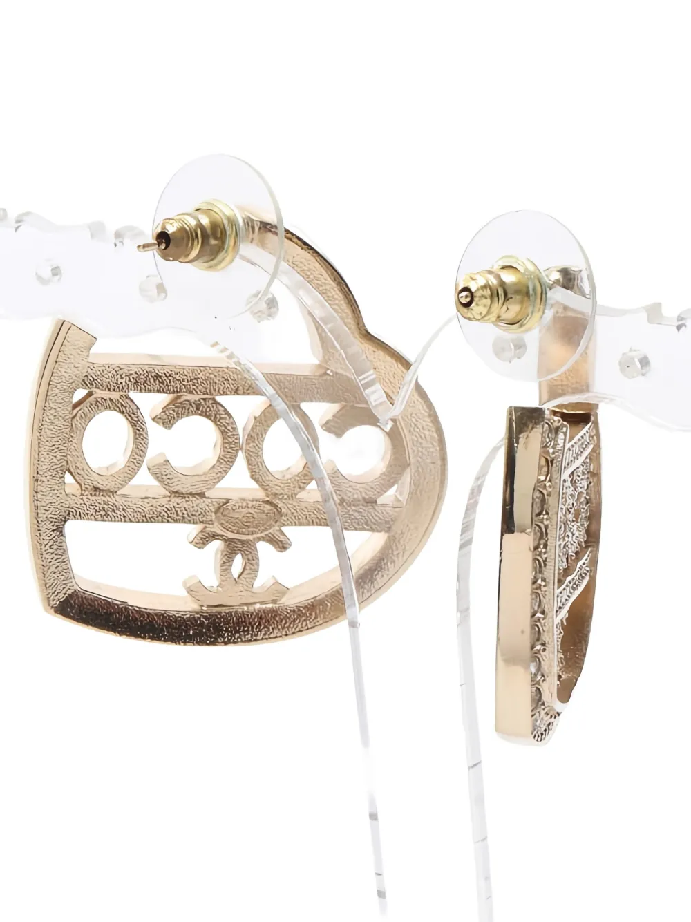 Pre-owned Chanel Coco Mark Earrings In Gold