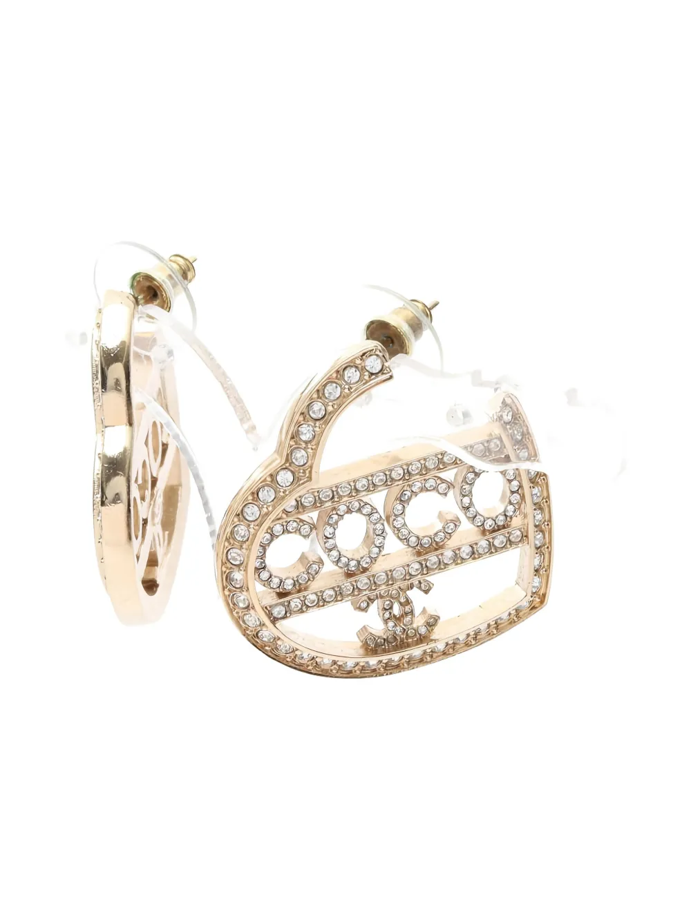 Pre-owned Chanel Coco Mark Earrings In Gold