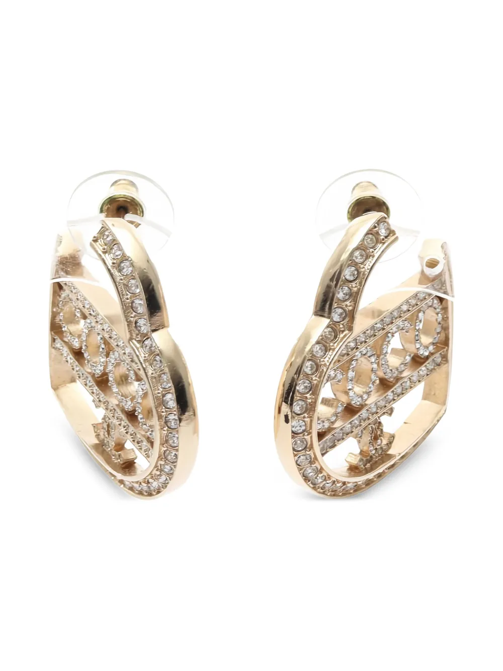 CHANEL Pre-Owned Coco Mark earrings - ゴールドトーン CHANEL Pre-Owned Coco Mark earrings - ゴールドトーン