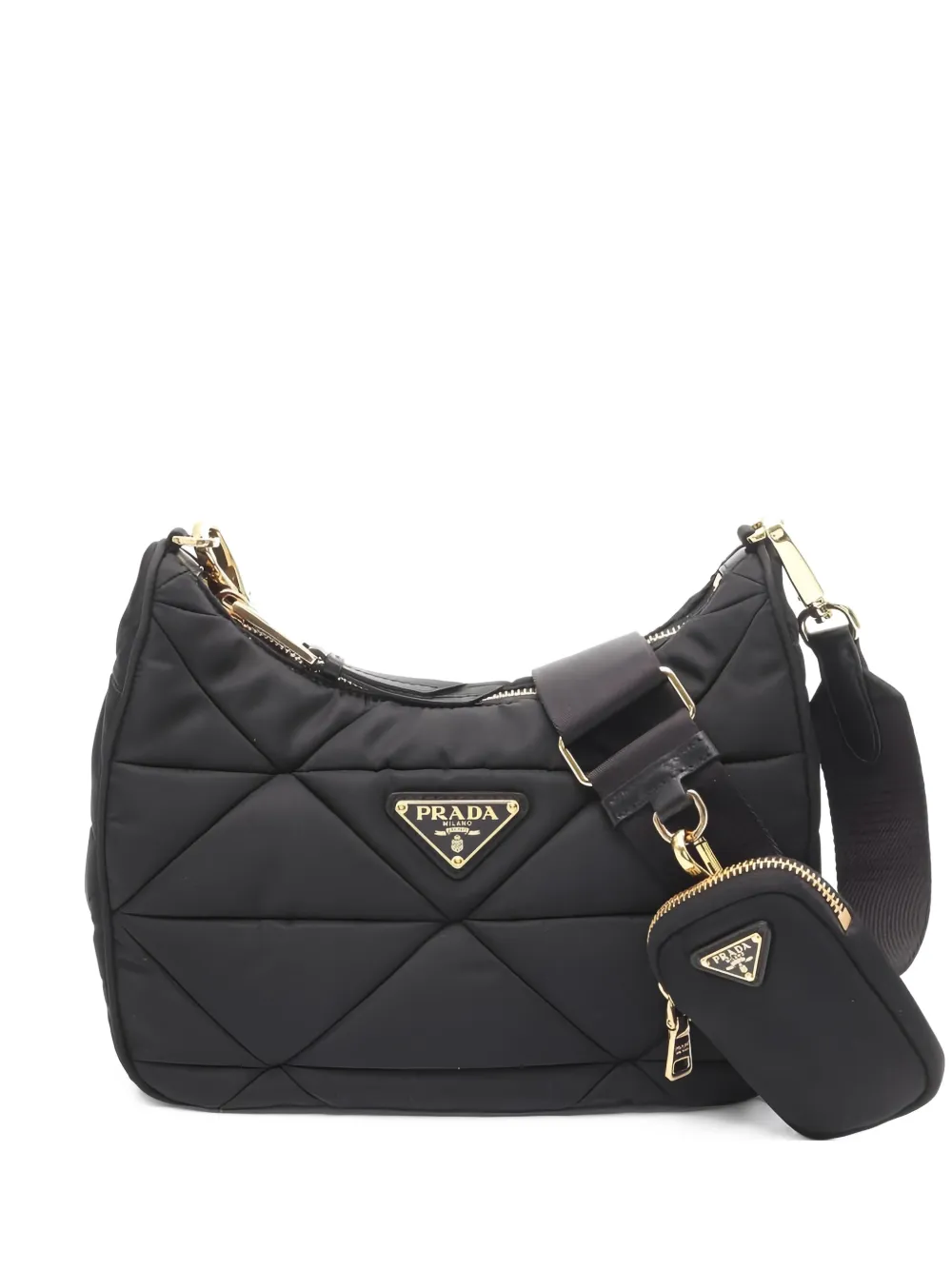 Prada Pre-Owned 2020s quilted shoulder bag - ブラック Prada Pre-Owned 2020s quilted shoulder bag - ブラック