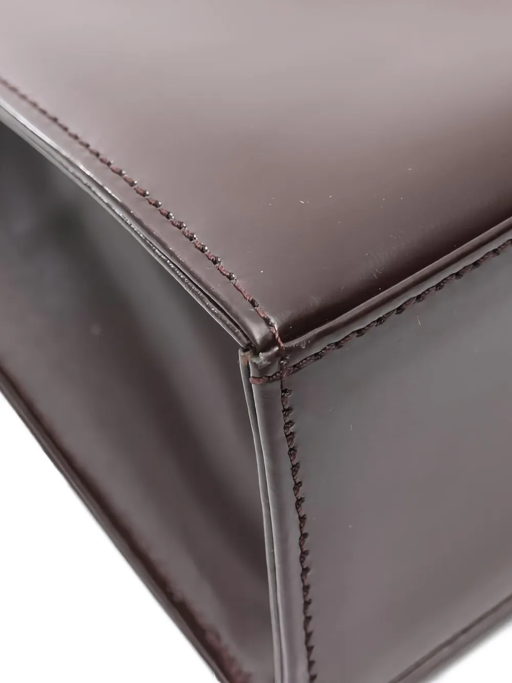 Pre-owned Saint Laurent Logo-plaque Leather Handbag In Brown