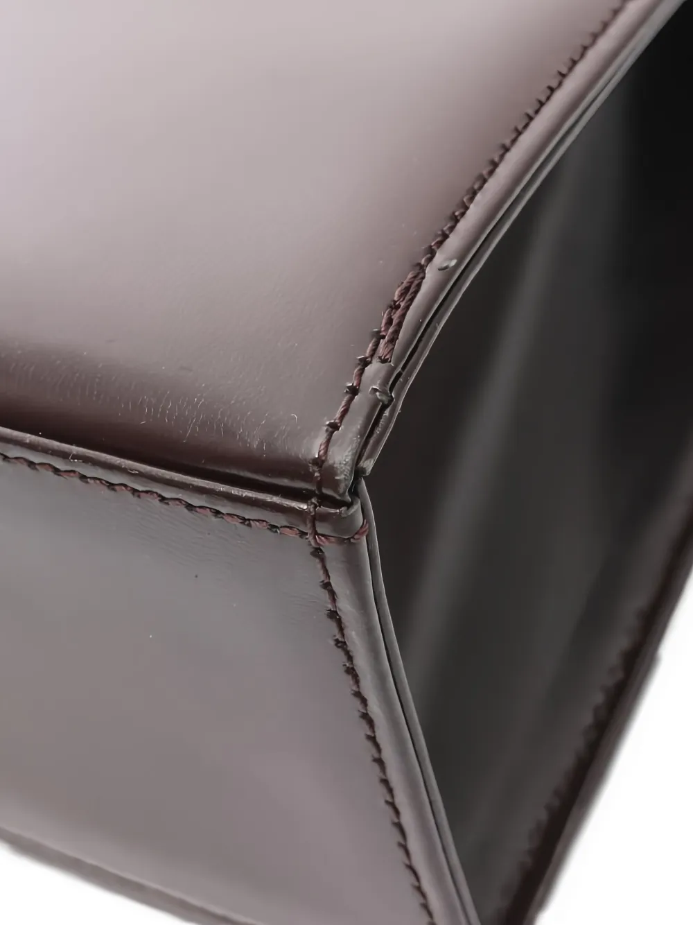 Pre-owned Saint Laurent Logo-plaque Leather Handbag In Brown