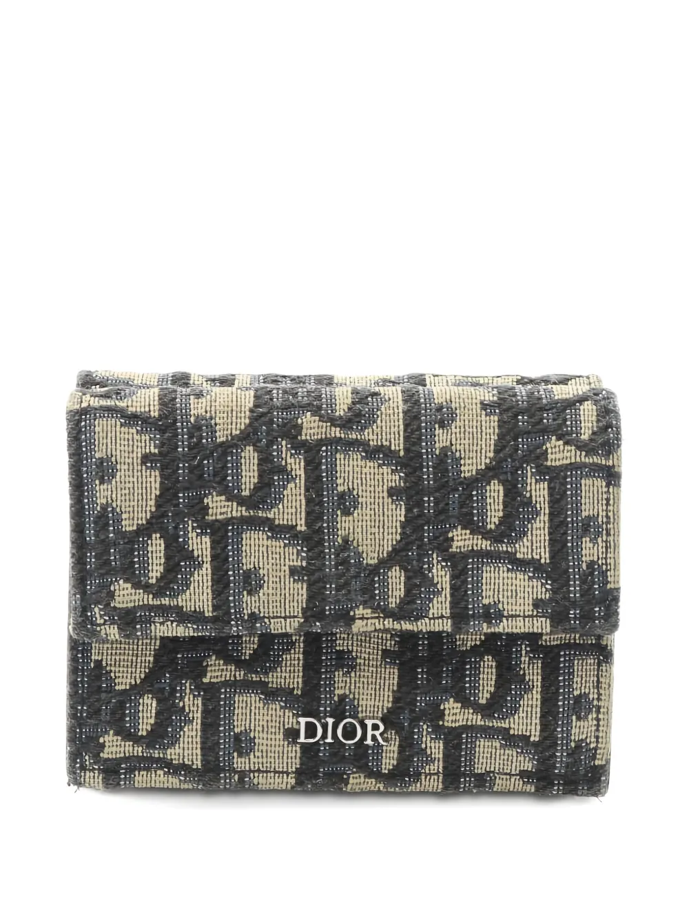 Christian Dior Pre-Owned Oblique jacquard wallet - ブラック Christian Dior Pre-Owned Oblique jacquard wallet - ブラック