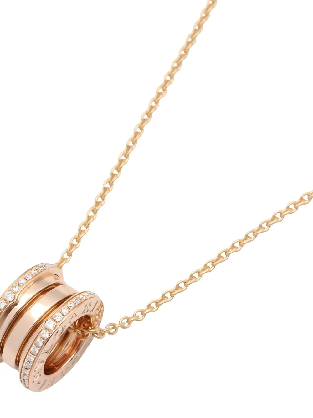Bvlgari Pre-Owned 2010s 18K rose gold B-zero1 diamond necklace - ピンク Bvlgari Pre-Owned 2010s 18K rose gold B-zero1 diamond necklace - ピンク