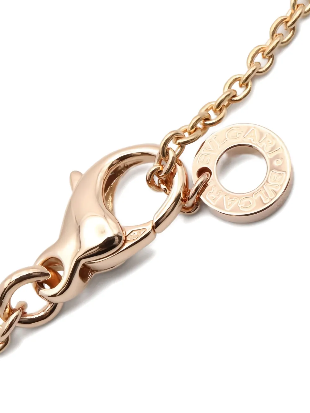 Pre-owned Bvlgari 10s 18k Rose Gold B-zero1 Diamond Necklace In Pink