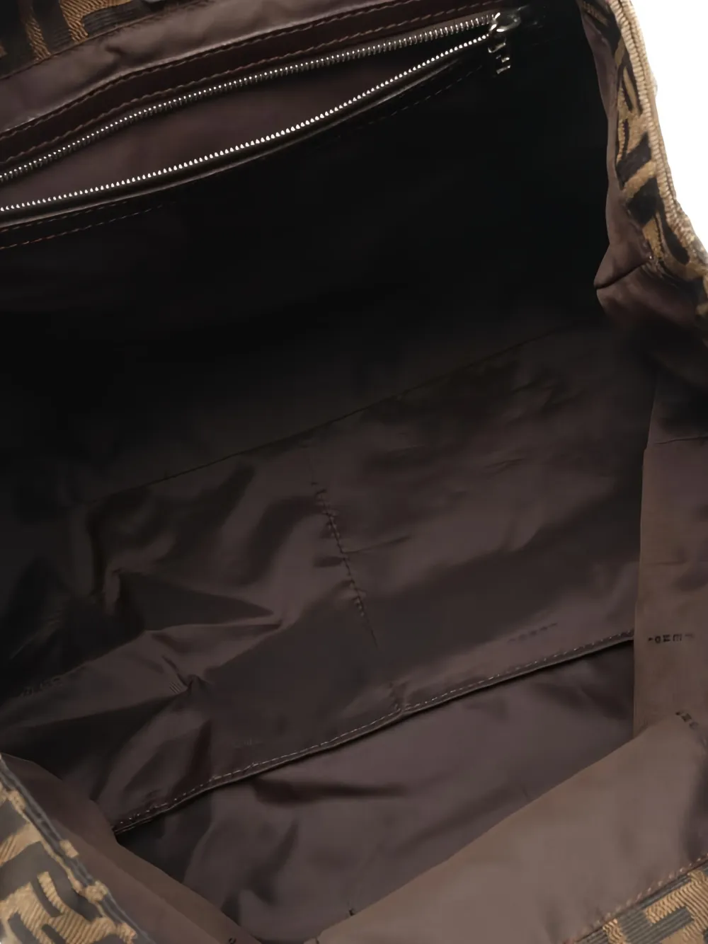 Pre-owned Fendi 10s Zucca Pattern Tote Bag In Brown