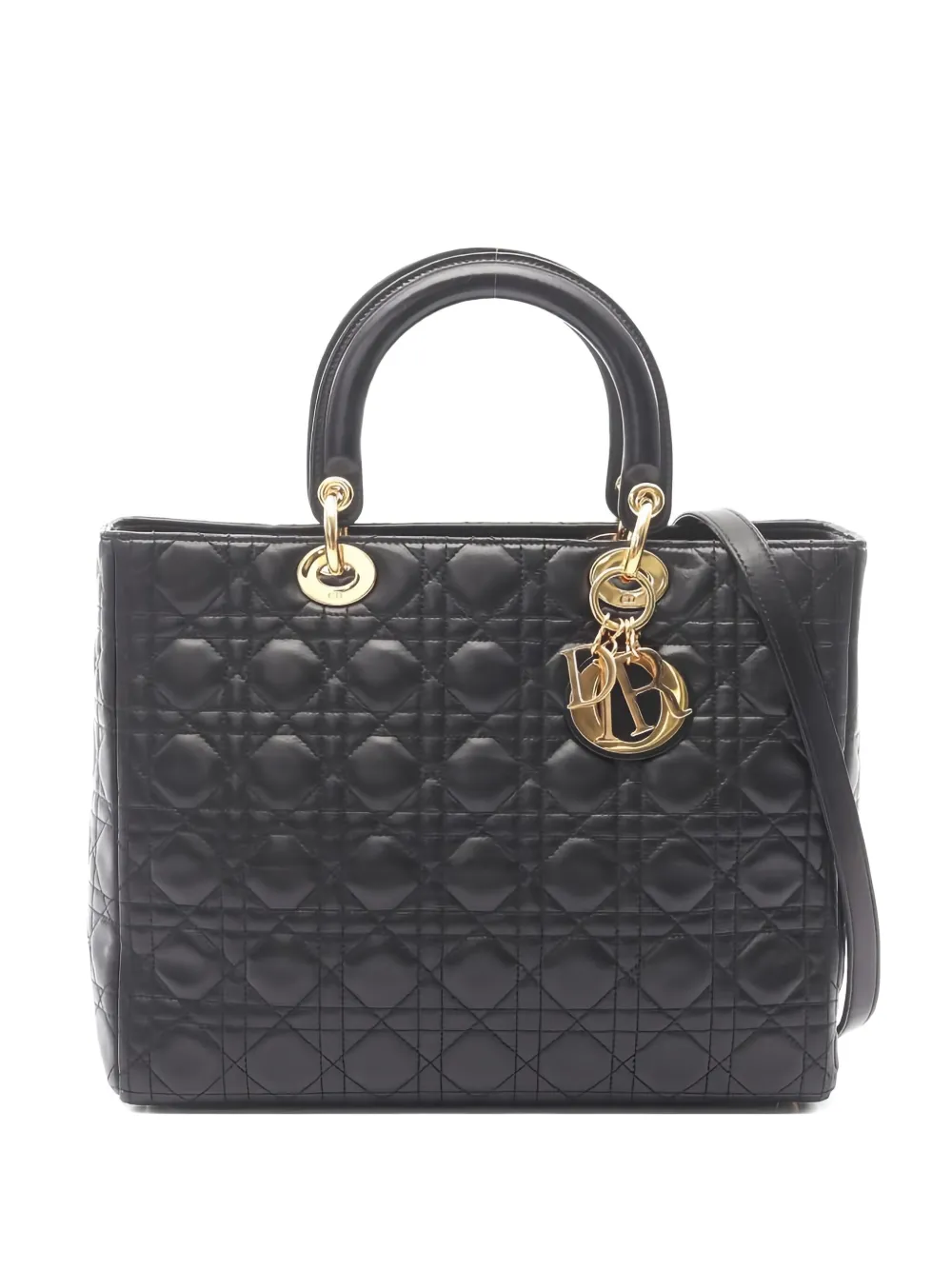 Christian Dior Pre-Owned large Lady Dior two-way handbag - Nero