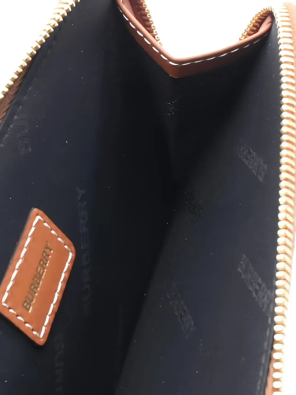 Pre-owned Burberry Checked Leather Card Case In Brown