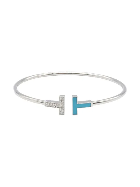 Tiffany & Co Eyewear 10s 18K white gold diamond T-wire bracelet