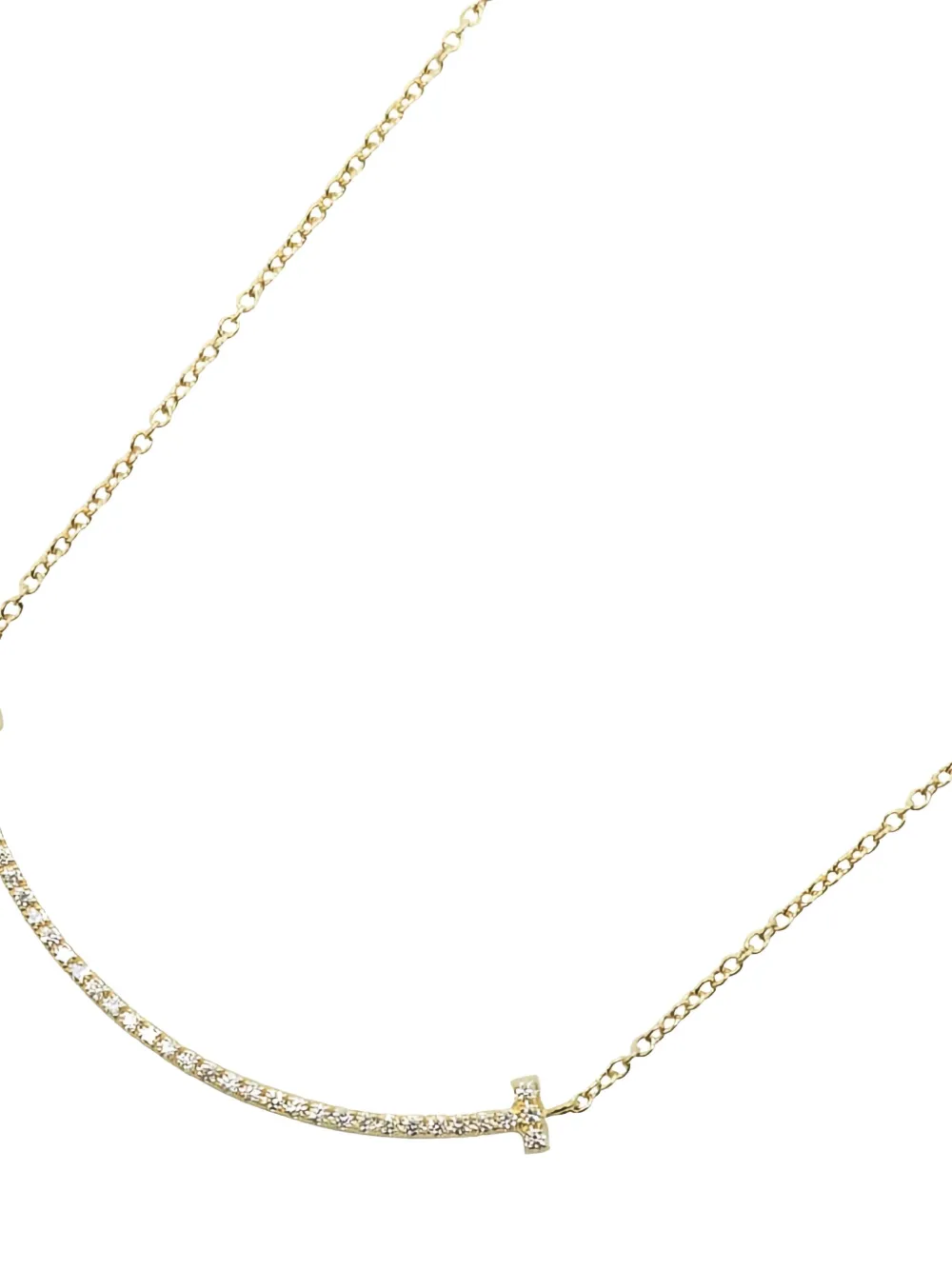 Tiffany & Co. Pre-Owned 18K yellow-gold diamond small T-smile necklace | Fine Necklaces | Image 2