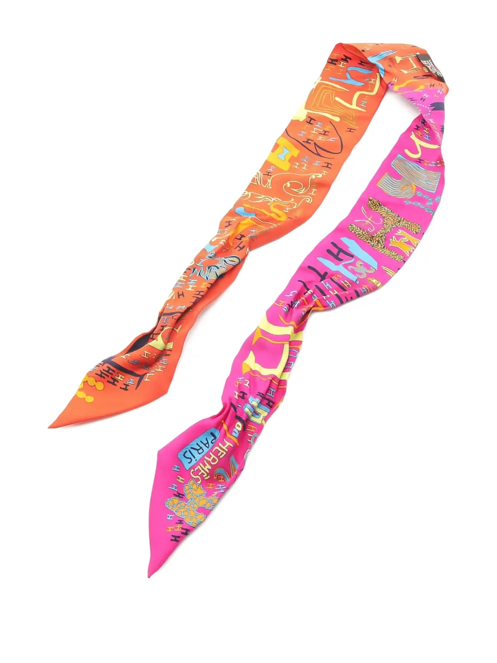 Pre-owned Hermes 1001h Scarf In Orange