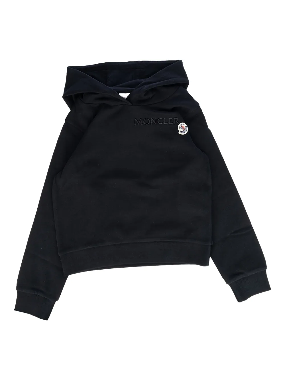 Moncler Enfant logo-embroidered hoodie - ブラック Moncler Enfant logo-embroidered hoodie - ブラック