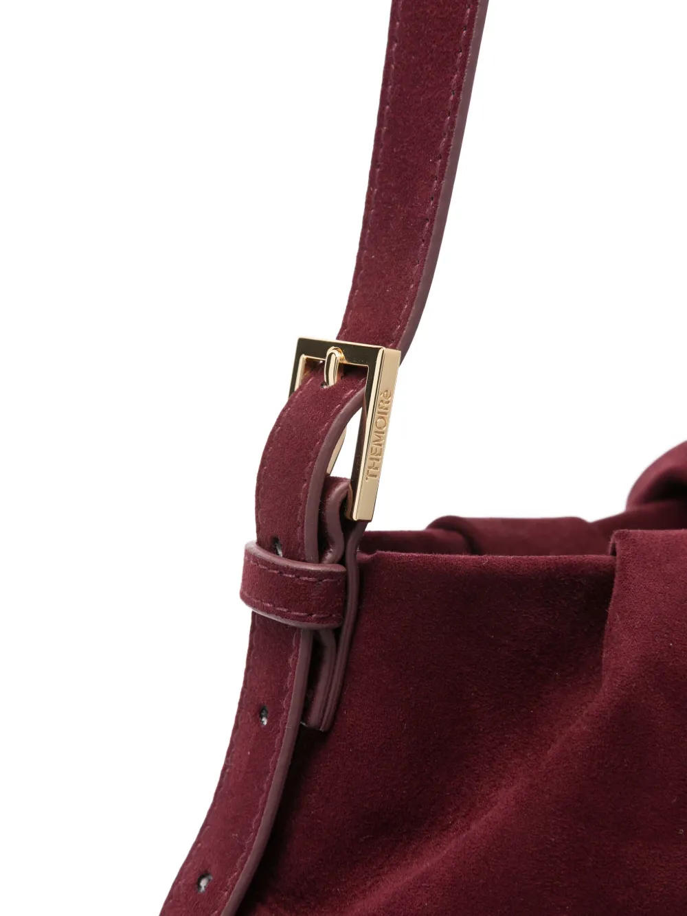 Themoirè Tia schoudertas met gesmockt detail Rood