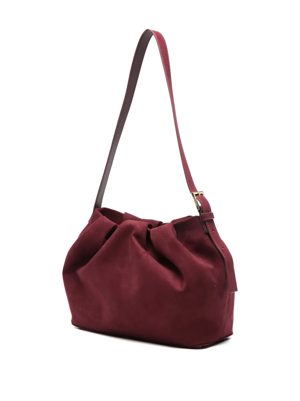 Themoirè Tia schoudertas met gesmockt detail Rood