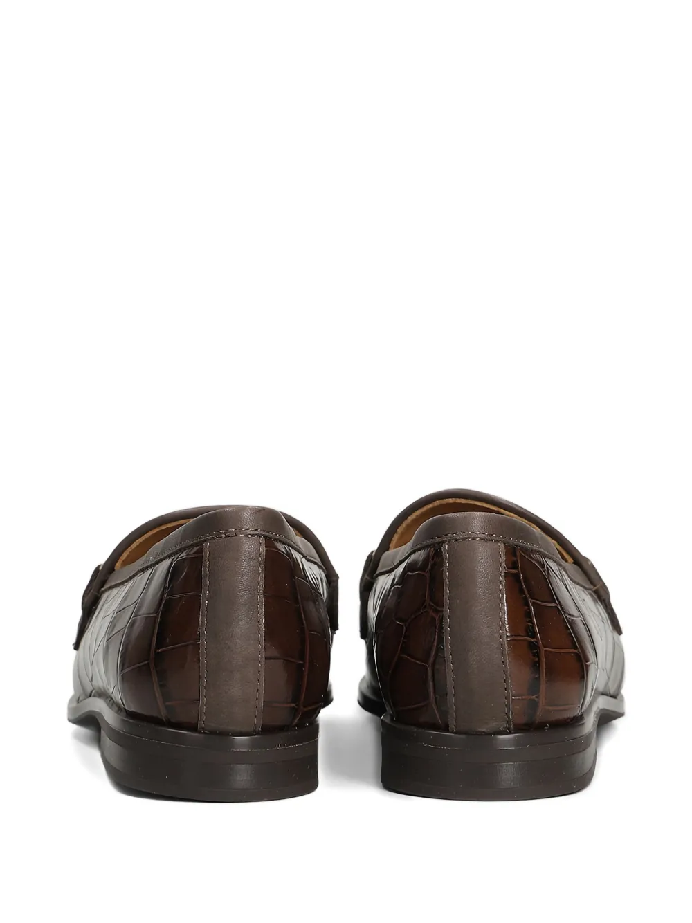 Pedro Miralles Crocodile-effect Horsebit Loafers In Brown