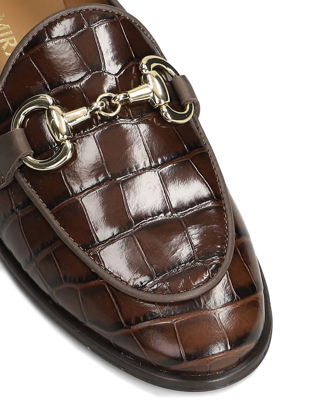 Pedro Miralles Crocodile-effect Horsebit Loafers In Brown