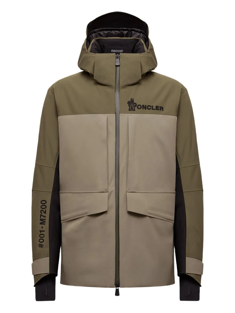 Moncler Padded Ski Jacket Featuring Removable Hood In Green