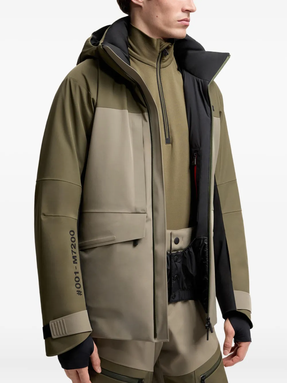Moncler Padded Ski Jacket Featuring Removable Hood In Green