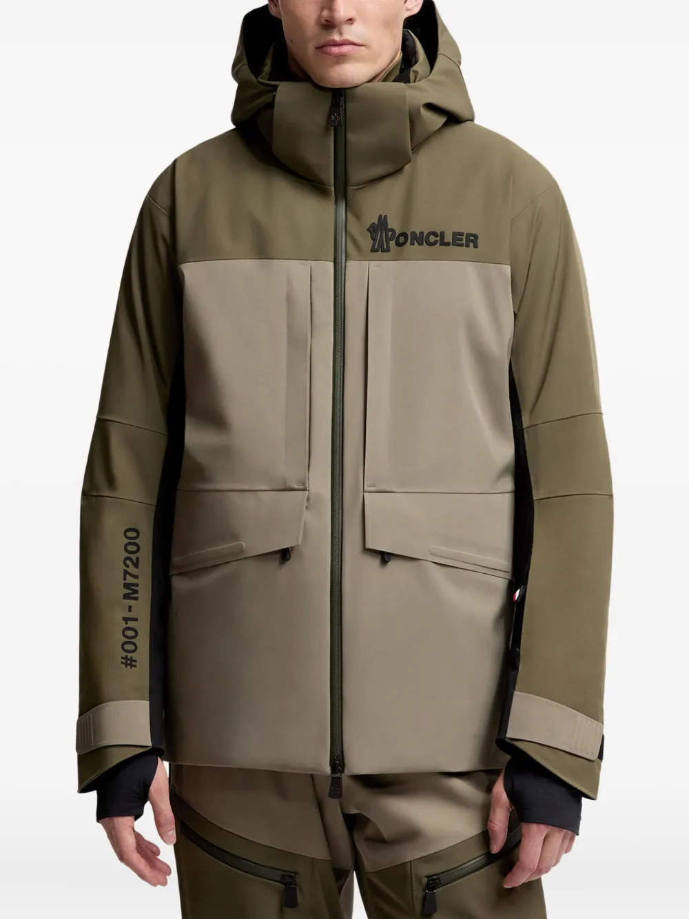 Moncler Padded Ski Jacket Featuring Removable Hood In Green