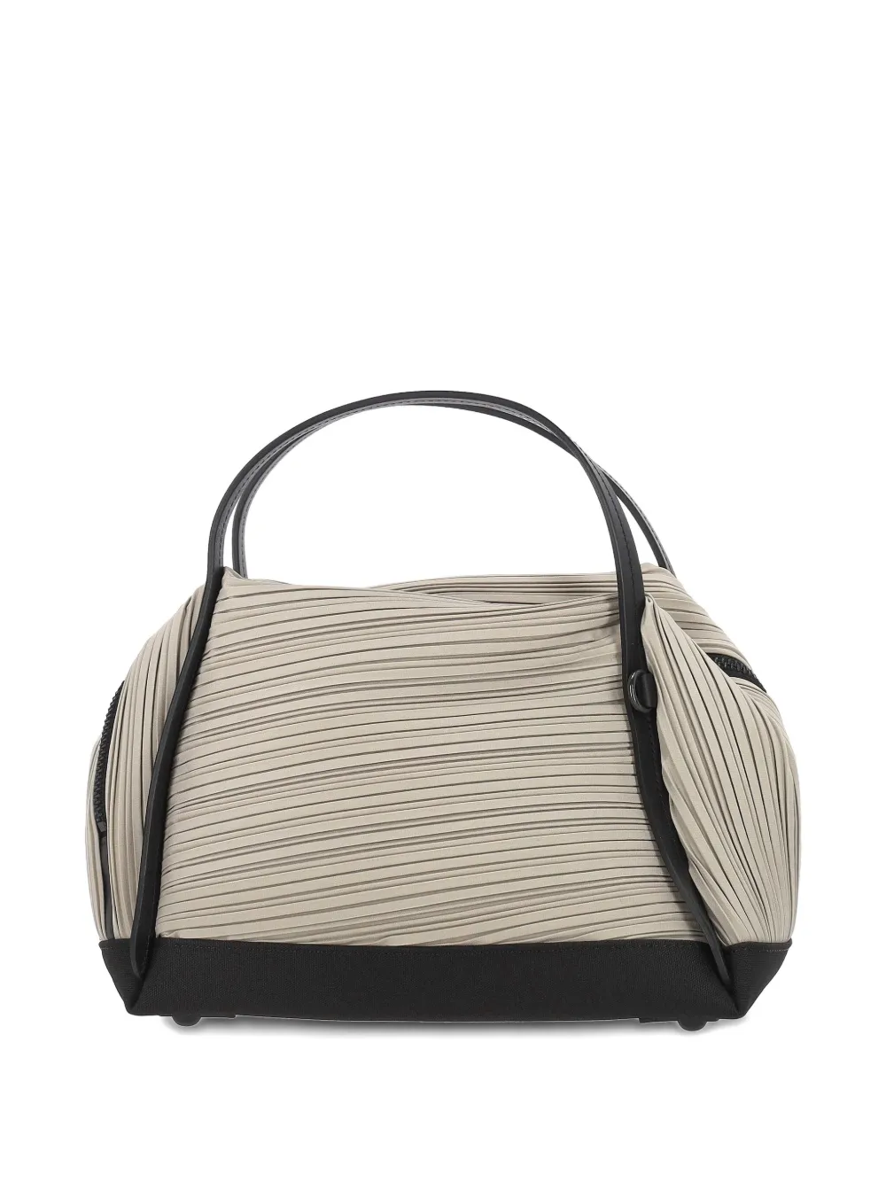 Pleats Please Issey Miyake pleated zip tote bag - Beige