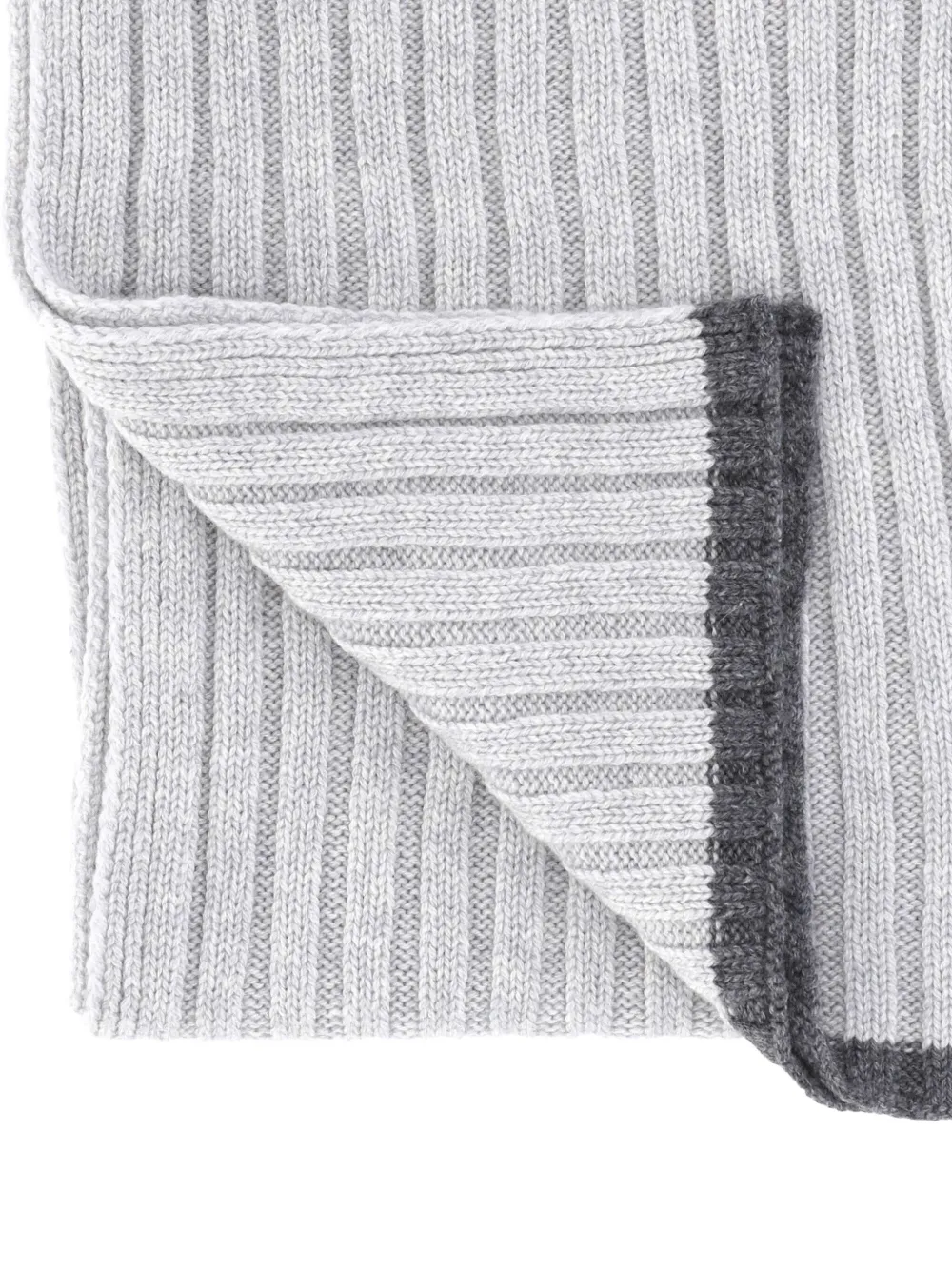 Gran Sasso ribbed trim scarf - Grijs