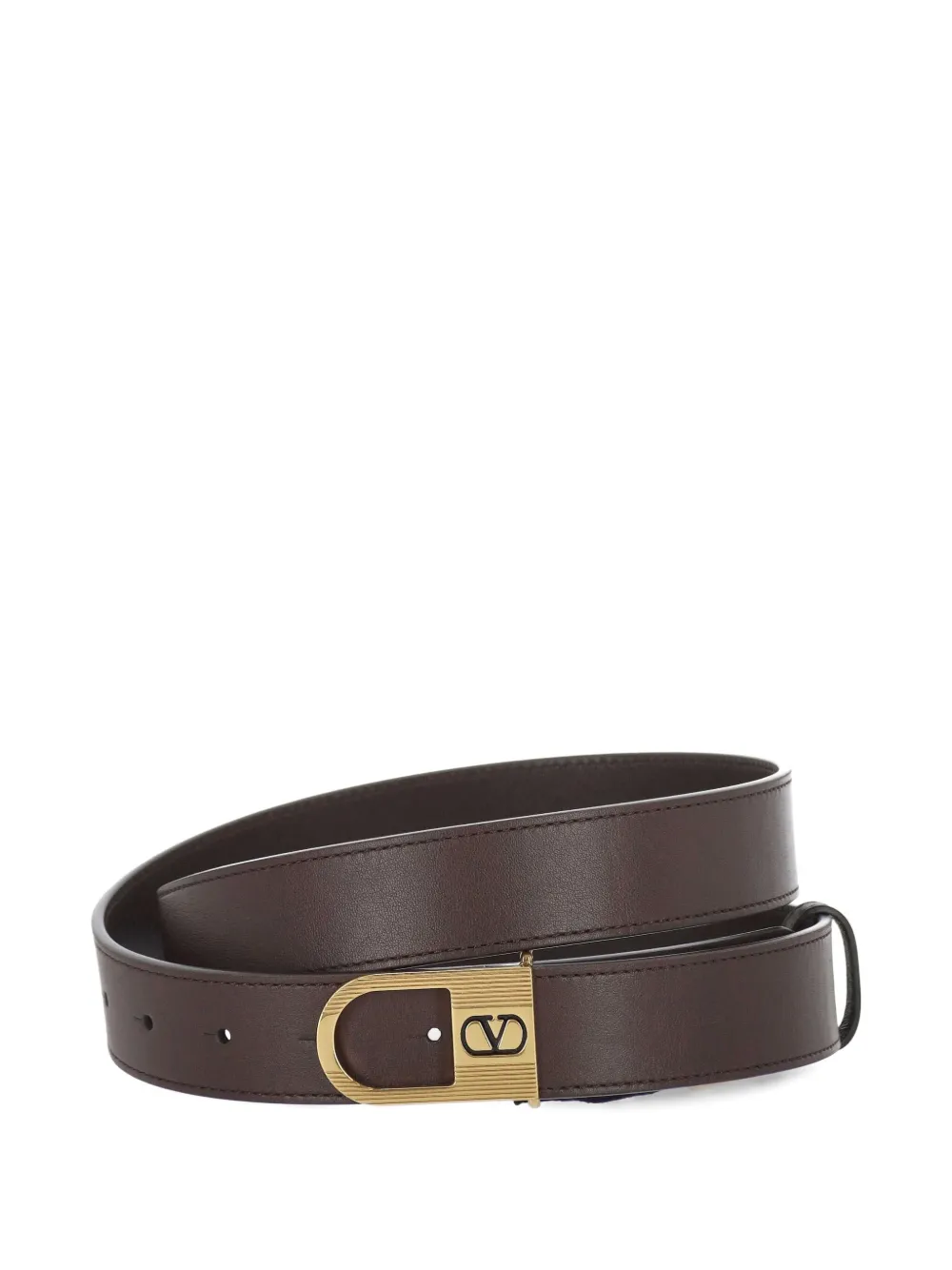 Valentino Garavani VLogo buckle belt - ブラウン Valentino Garavani VLogo buckle belt - ブラウン
