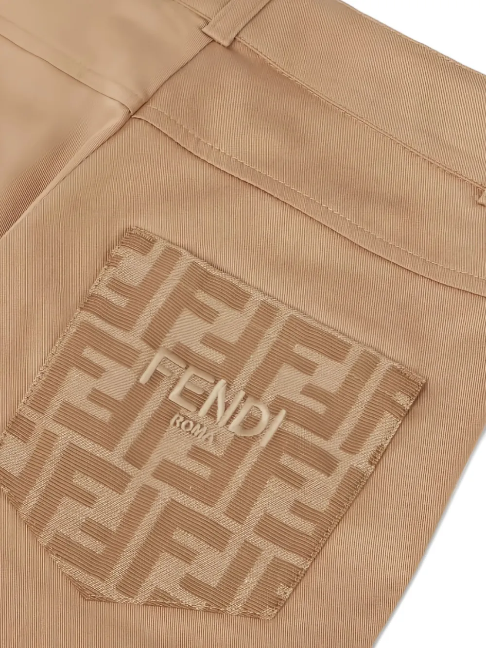 Fendi Kids Broek met logopatroon Beige