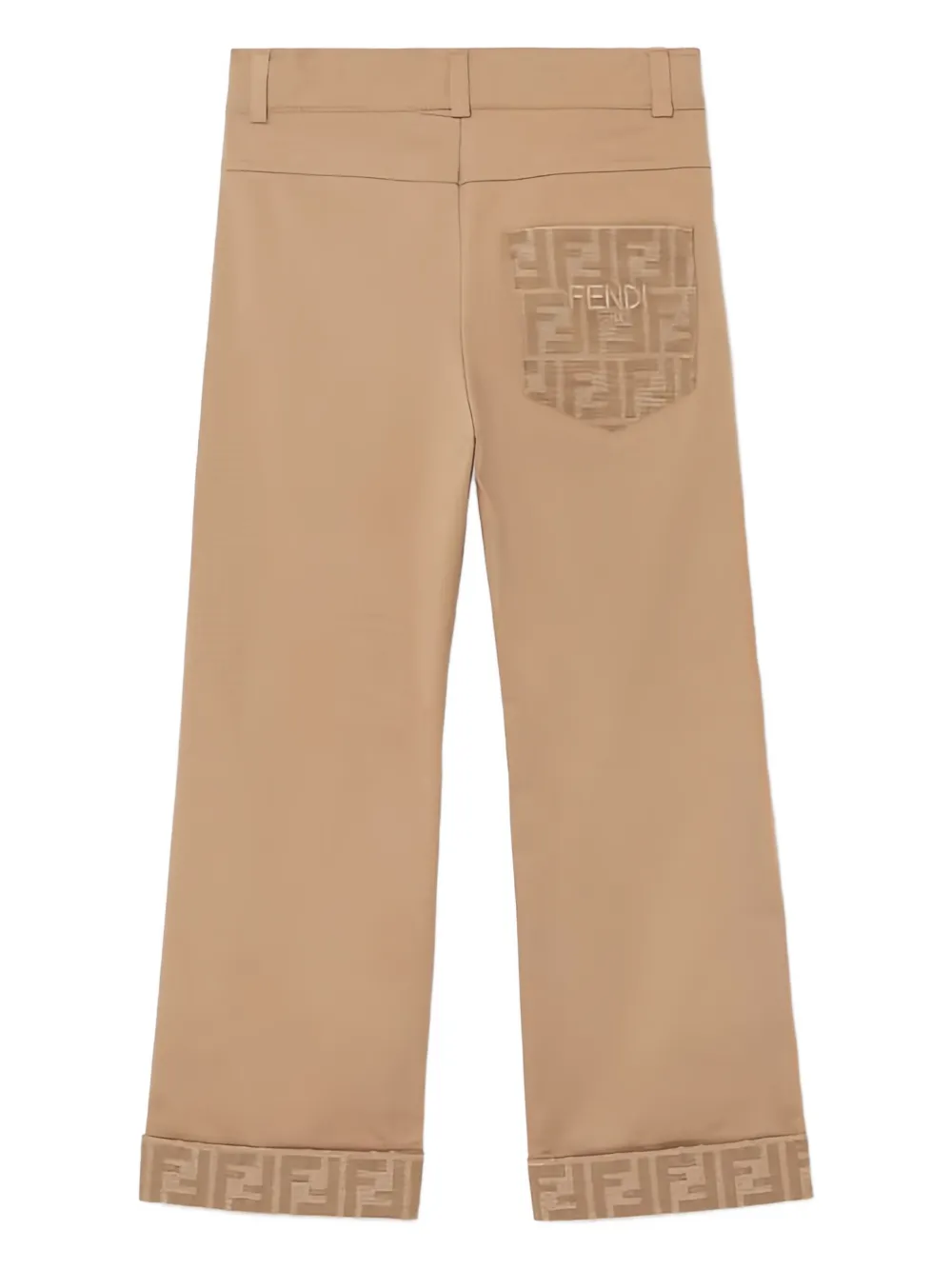 Fendi Kids Broek met logopatroon Beige