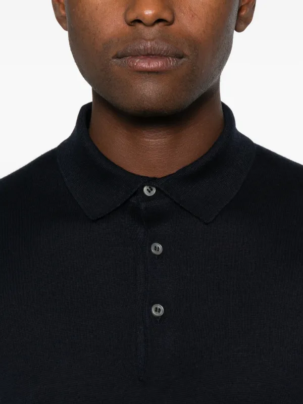Gran Sasso Wool Polo Sweater | Black | FARFETCH JO