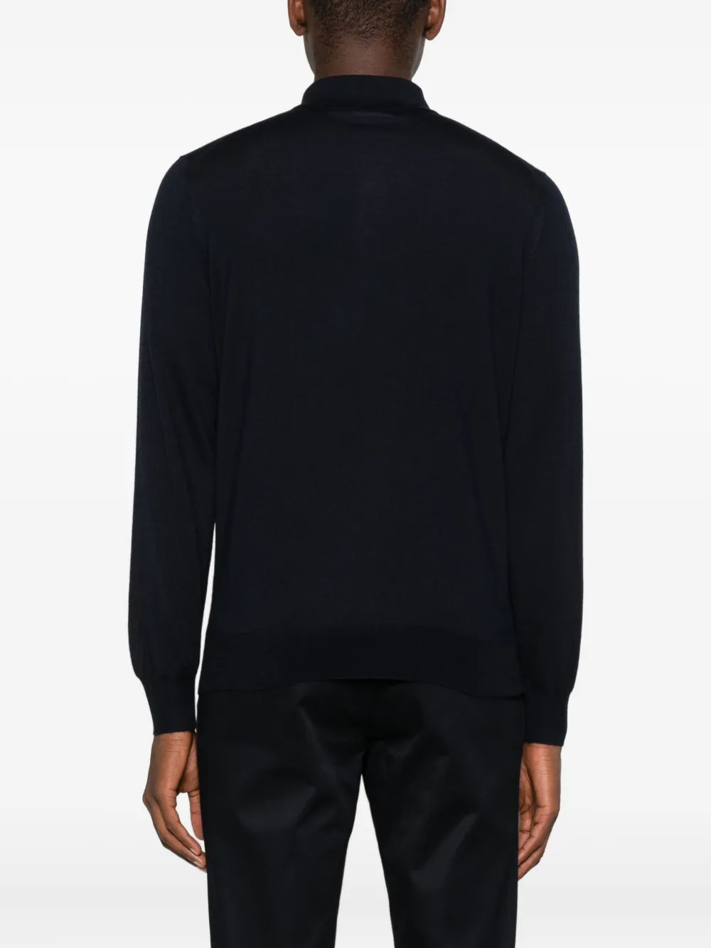 Gran Sasso Wool Polo Sweater In Black