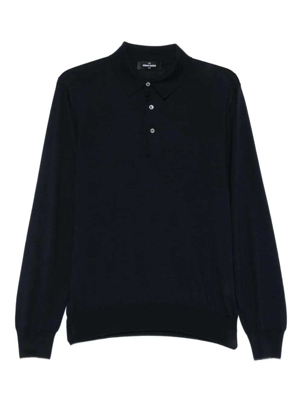 Gran Sasso suéter estilo playera tipo polo de lana | negro | Image 1