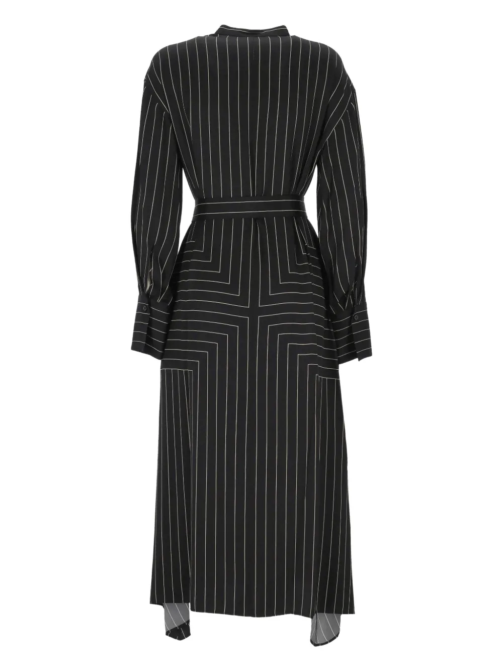 JOSEPH Orlana striped belted midi dress - Zwart