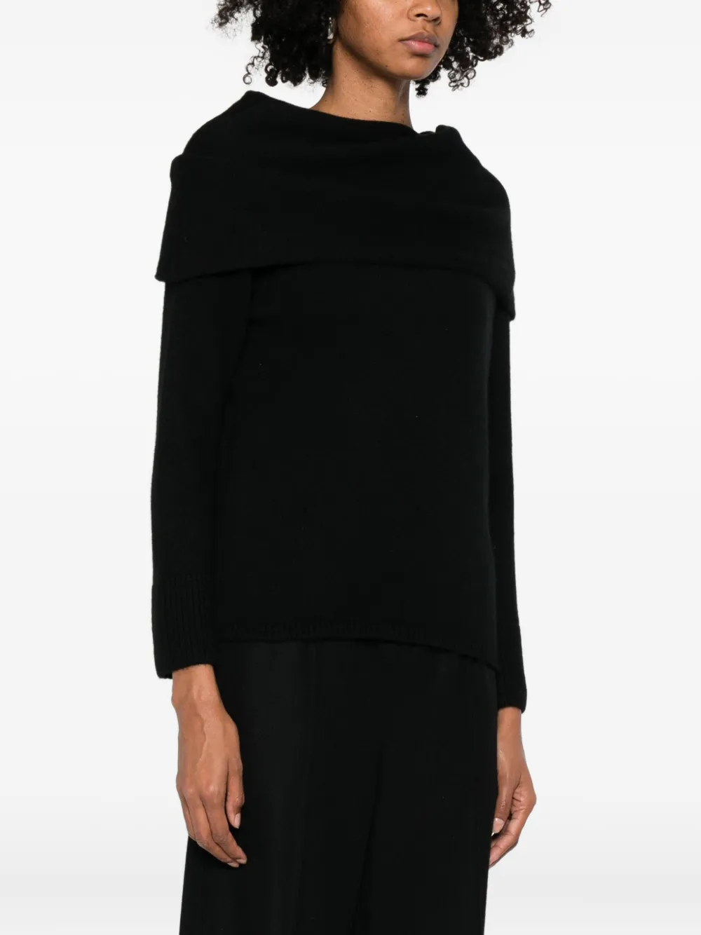 Gran Sasso Off-shoulder Sweater In Black