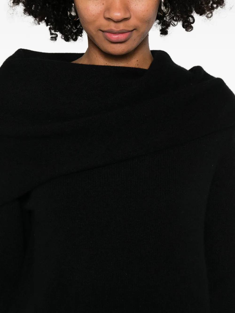 Gran Sasso Off-shoulder Sweater In Black