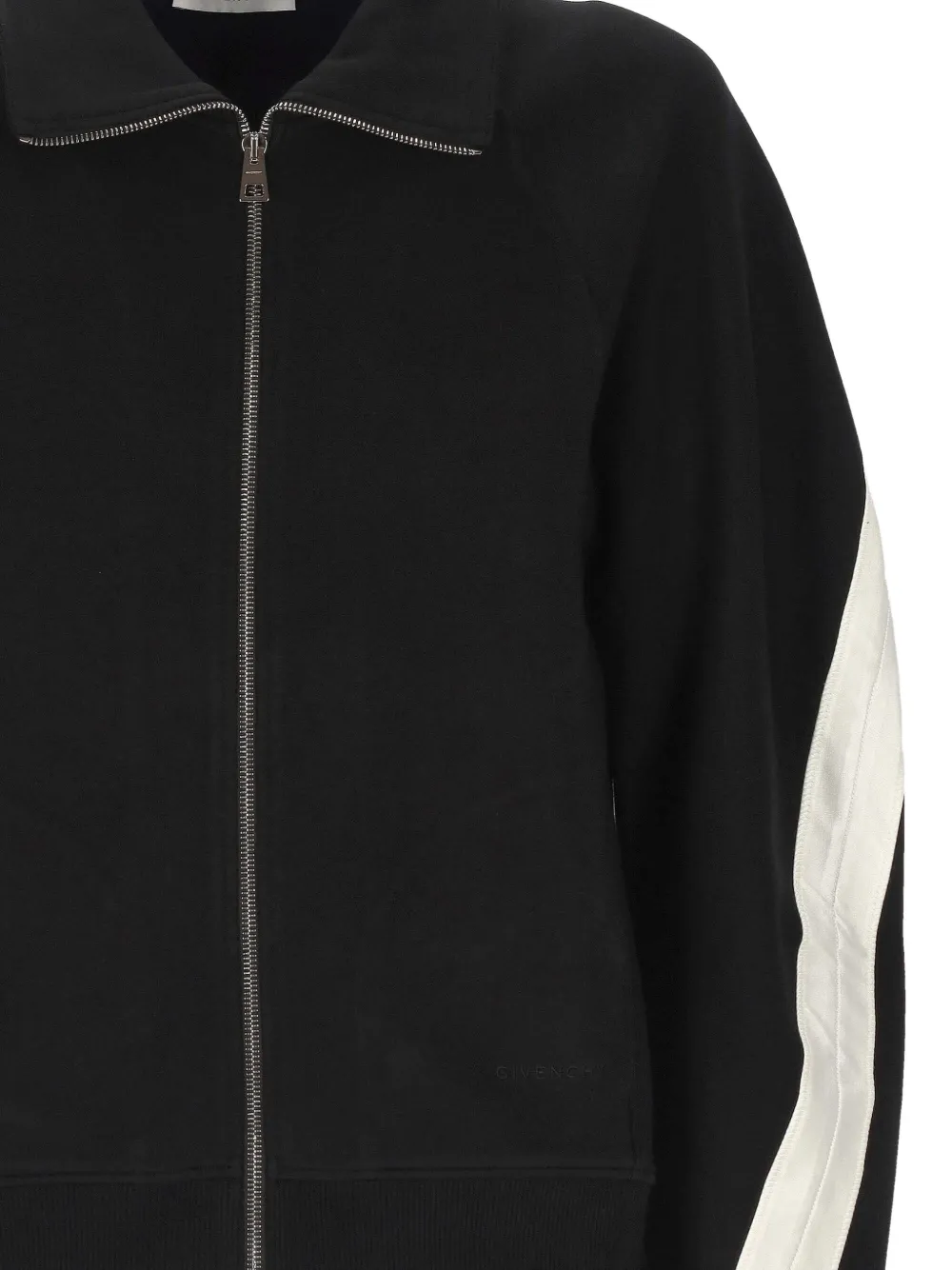 Givenchy Mens Black Open Seam Contrast Zip-through Cotton-jersey Track Jacket In Black