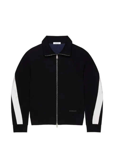 Givenchy zipped sweatshirt in scuba with satin couture detail