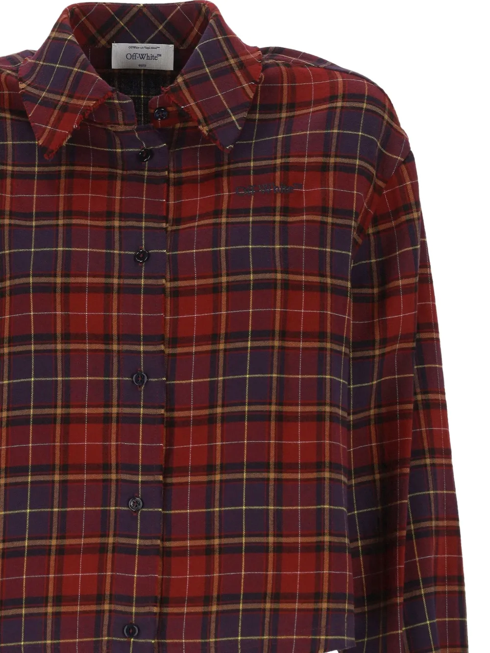 Off-white Checked Long-sleeved Shirt In Red
