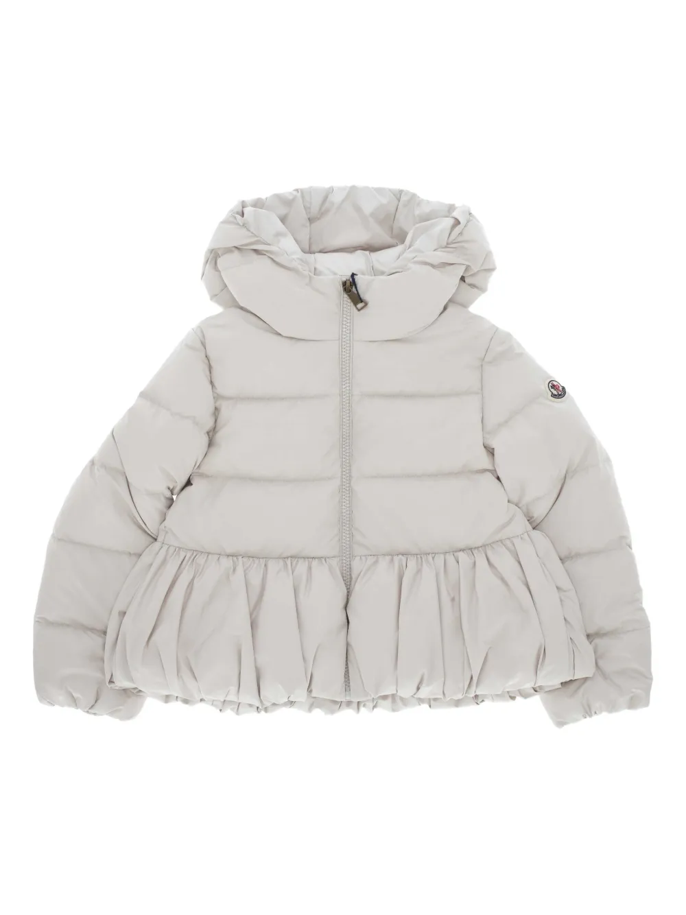 Moncler Enfant hooded ruffled jacket - ホワイト Moncler Enfant hooded ruffled jacket - ホワイト