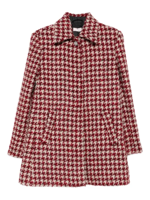 LIU JO houndstooth-pattern pocketed coat