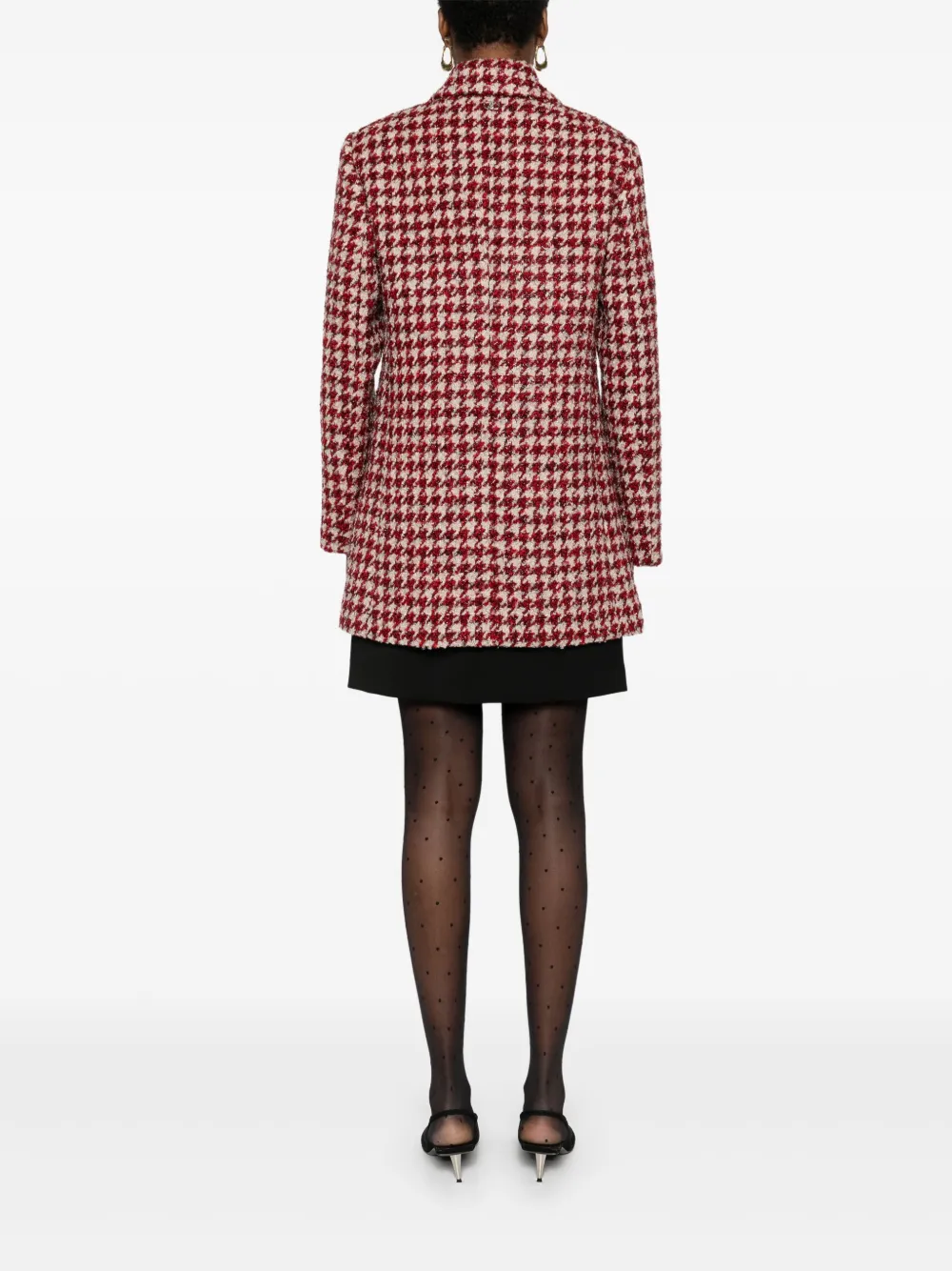 LIU JO Jas met pied-de-poule print en zakken Rood