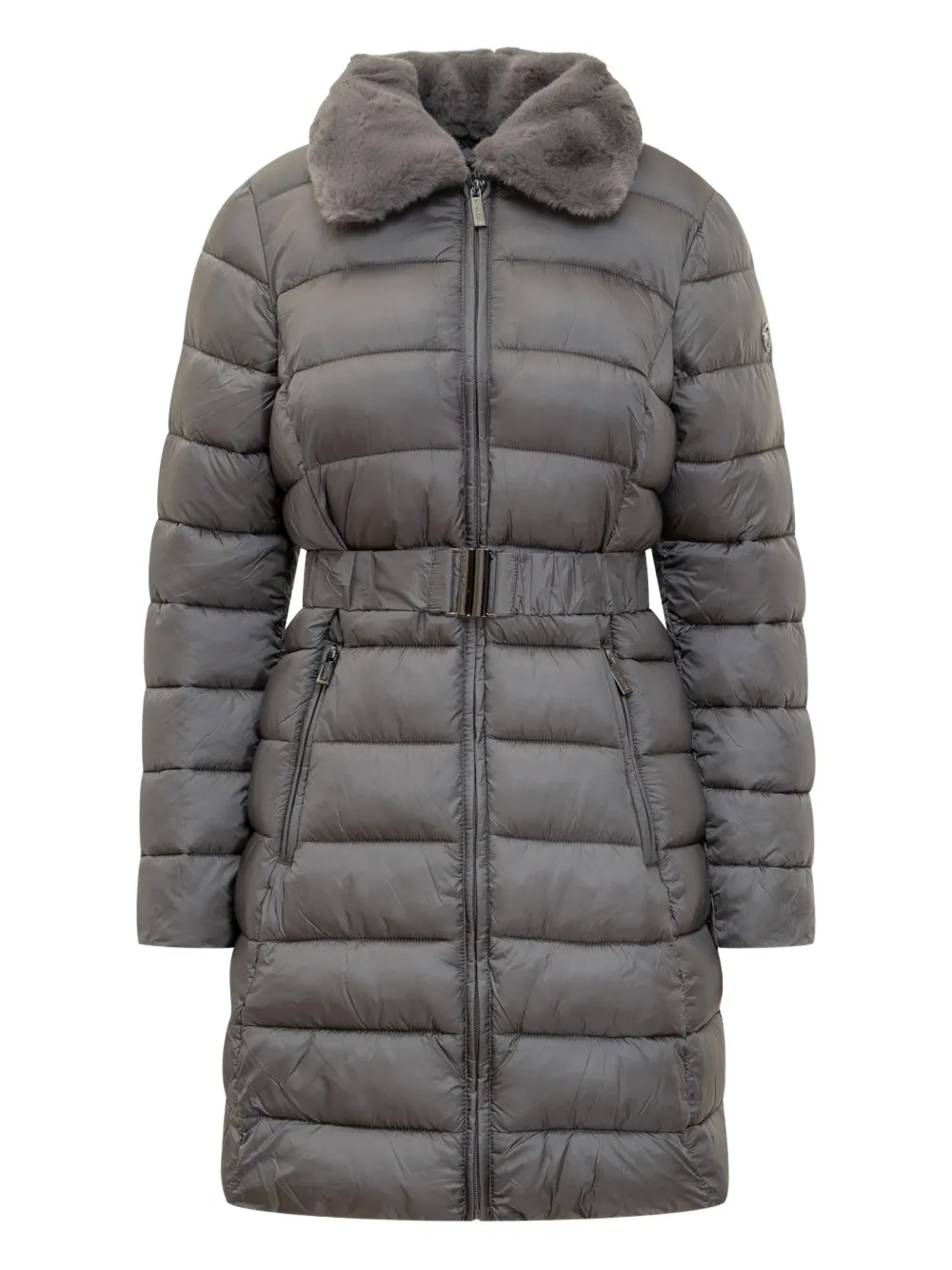 Michael Michael Kors fur trim longline jacket - Grigio