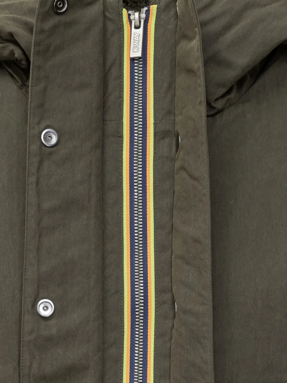 K-Way Ideler jack met drukknoopsluiting en capuchon Groen