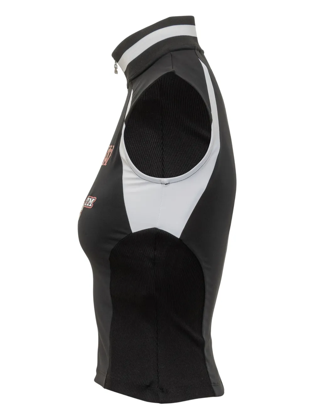 Off-white Sleeveless Top Featuring Contrast Panels In Black
